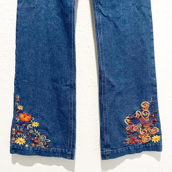Spell & The Gypsy Boho Wanderlust Flare Jeans Embroidered Denim XS Extra Small - Picture 7 of 10